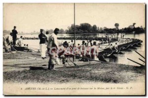 Old Postcard Militaria Angers Launch & # 39un pontoon bridge on the Marne by ...