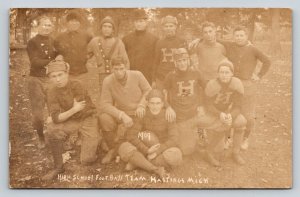 RPPC   Hastings  Michigan   High School Football Team   Postcard