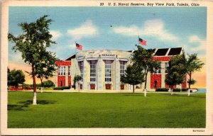 Vintage Ohio Postcard - Toledo - US Navy Naval Reserve - Bay View Park