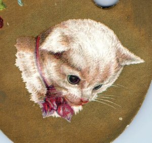 1880s Die-Cut Painter's Palettes Adorable Kittens Cats Lot Of 2 F134