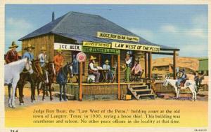 TX - Langtrey, Judge Roy Bean Holding Court in 1900