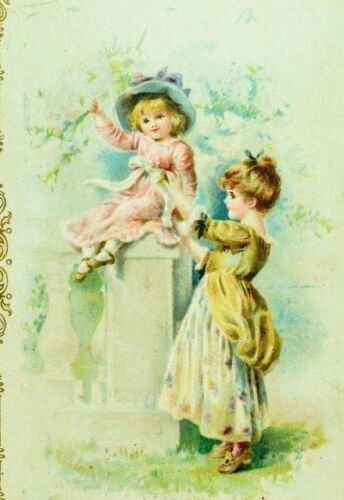 Adorable Cute Kids Fancy Fleischmann & Co Victorian Trade Card P74 