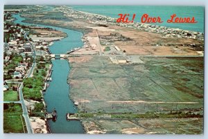 1960 Delaware DE Vintage Postcard Greetings From Lewes Founded 1631 Aerial View