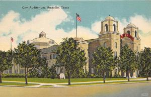 Amarillo Texas 1940s Postcard City Auditorium