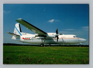 Aviation Airplane Postcard Southeast European Airline Fokker 50 T6