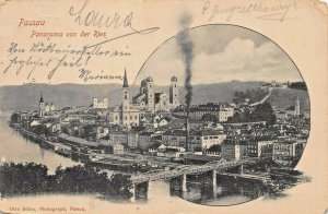 PASSAU BAVARIA GERMANY-TOTALANSICHT-PANORAMA~1901 OTTO BOHM PHOTO POSTCARD