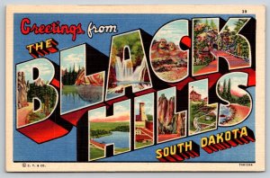 Large Letter Greetings   Black Hills   South Dakota   Postcard