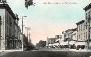 Princeton Illinois Main Street Scene Historic Bldgs Antique Postcard K77117