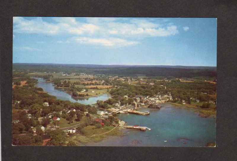 ME Aerial Newcastle Damariscotta Maine Postcard Harbor City View