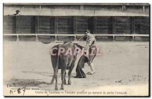 Old Postcard Bulls Bullfight Race Toreador profiling when wearing the & # 39e...