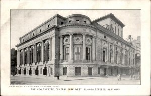 New York NY Central Park West New Theatre Schedule Vintage Postcard