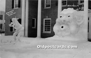 Beta Theta Pi Real Photo Dartmouth Winter Carnival 1940 Snow Sculpture Unused 