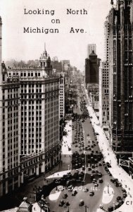 USA Illinois Chicago Looking North on Michigan Avenue Vintage RPPC C281