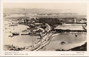 Gibraltar North Front & Spanish Frontier Beanland Malin & Co RPPC Postcard E96