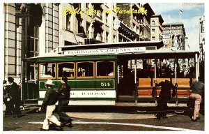 Cable Car Turntable San Francisco, California Souvenir Postcard