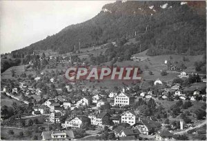 Postcard Modern airplane above Blonay