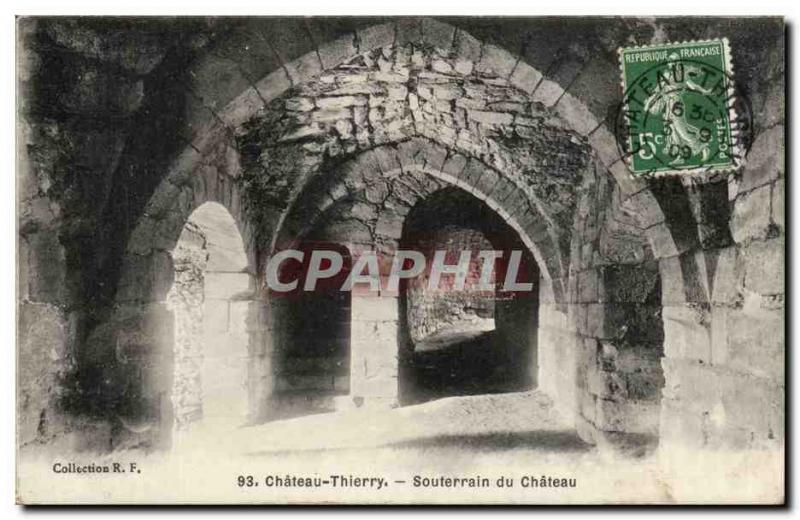 Old Postcard Chateau Thierry Underground of the castle