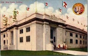 Vtg 1909 King County Building Alaska Yukon Pacific Exposition Seattle Postcard