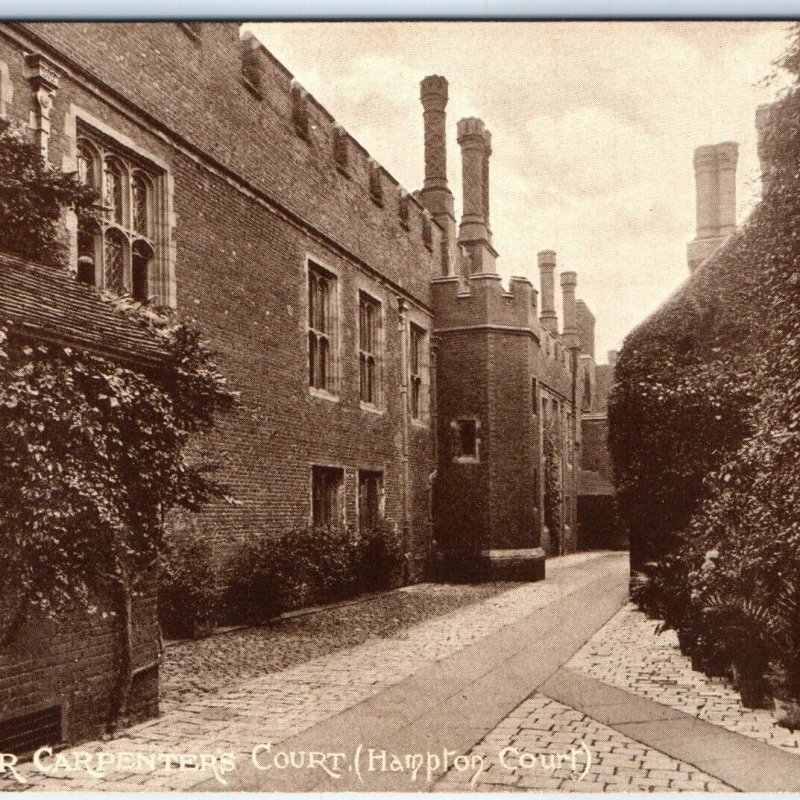 c1910s London Hampton Court Master Carpenters Court Litho Photo PC British A60