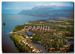 Modern Postcard Port Ripaille Haute Savoie Leman Lake and Mountains Chabiais