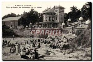 Postcard Ancient Pornic Beach And Casino Courmalon The waves