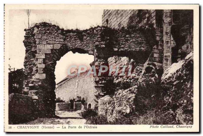 Old Postcard Chauvigny La Porte De L & # 39Orfraie