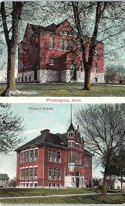 Postcard SCHOOL SCENE Washington Iowa IA AI6509