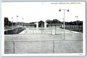 Atlantic Iowa IA Postcard Sunnyside Swimming Pool Exterior 1940 Vintage Unposted