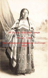 Native American Indian, RPPC, Studio Shot, Woman Holding Blanket