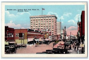 c1920 Douglas Ave. Looking East Water Street Wichita Kansas KS Vintage Postcard