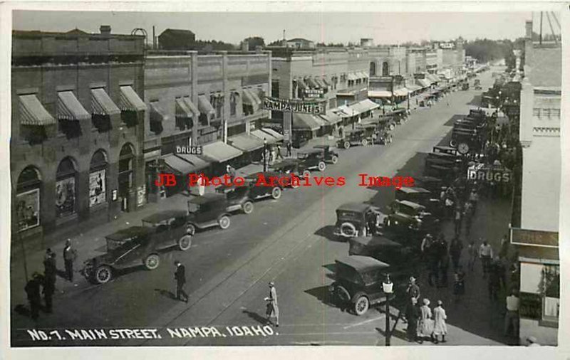 ID, Nampa, Idaho, RPPC, Main Street, Business Section, Andrews Photo No 7