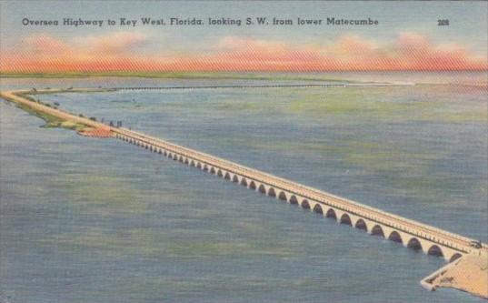 Florida Overseas Highway To Key West Looking Southwest From Lower Matecumbe I...