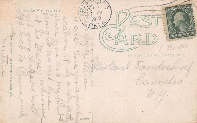 J74/ Muskogee Oklahoma Postcard c1910 High School Building  372