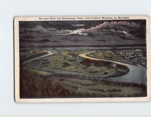 Postcard Moccasin Bend and Chattanooga By Moonlight from Lookout Mtn. TN USA