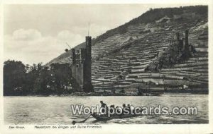 Mauseturm bei Bingen und Ruine Ehrenfels Der Rhein Germany Writing on back 