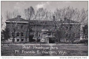 Wyoming East Warren Post Headquarters Ft Francis Real Photo RPPC