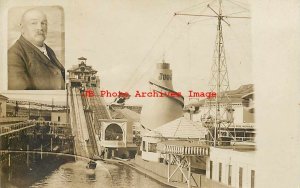 Amusement Park, RPPC, Shoot the Chutes, Jug of Joy, Flying Swings, Washington?