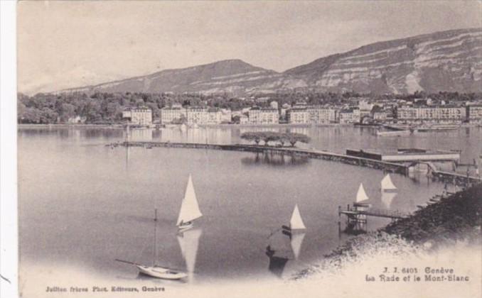 Switzerland Geneve La Rade et le Mont-Blanc 1907