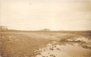 Bannister Michigan~Wet Farm Scene-Post Flood?~Large Puddles~c1910 RPPC