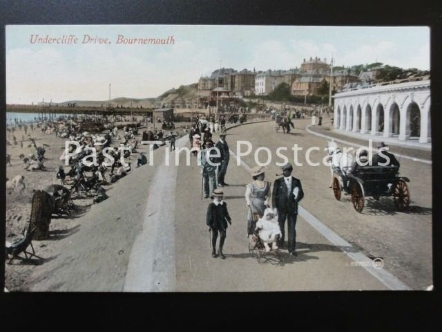 c1909 - Bournemouth, Undercliffe Drive, excellent animated scene