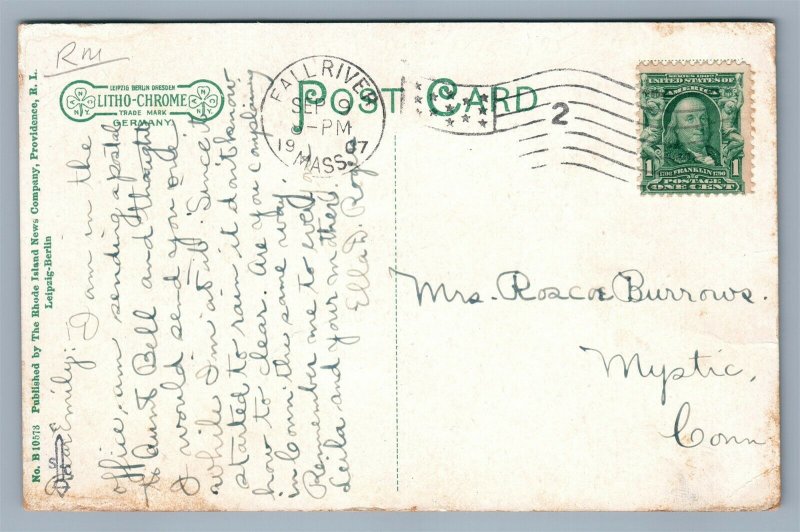 FALL RIVER MA TEXTILE SCHOOL ANTIQUE POSTCARD 