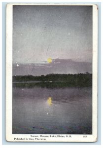 c1910's Sunset Pleasant Lake Elkins New Hampshire NH Unposted Antique Postcard