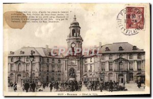 Postcard Rennes Old City Hall Tram