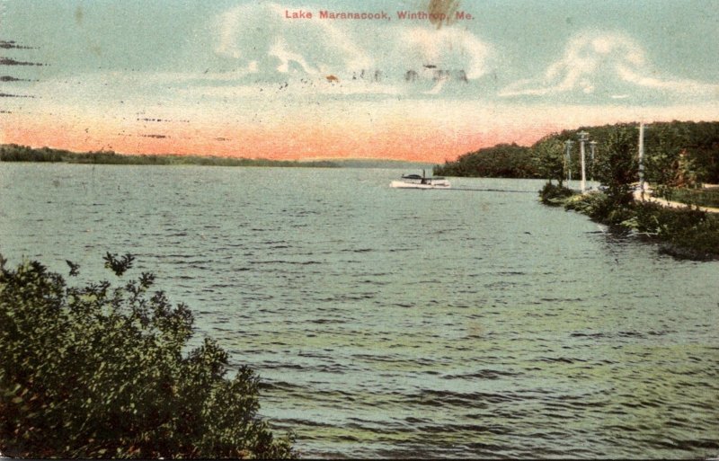 Maine Winthrop View On Lake Maranacook 1907