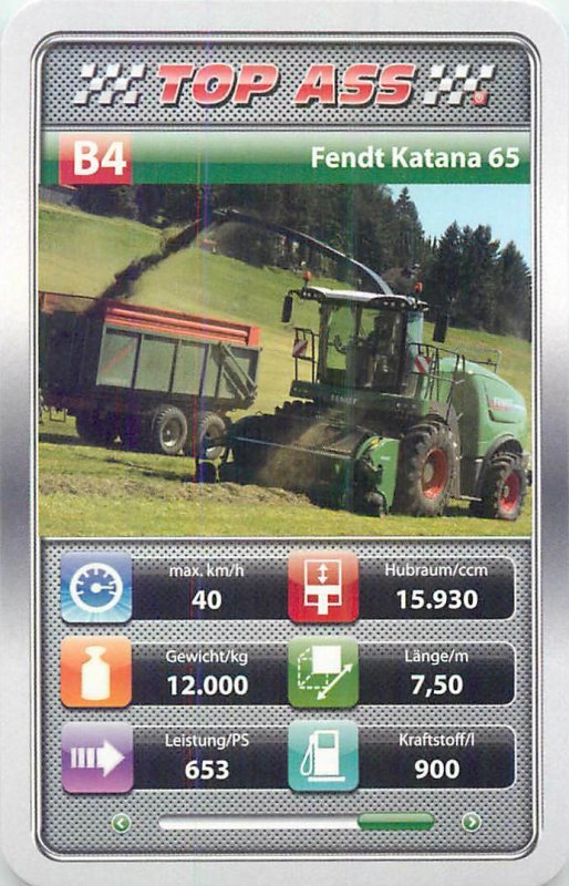 Auto revue Top Ass 9x6cm haulage trade card B4 FENDT KATANA 65