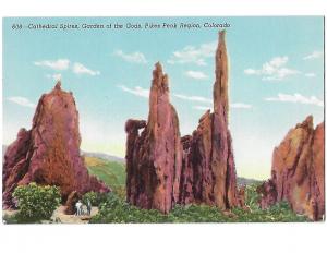 Cathedral Spires Garden of the Gods Colorado Two Men Left Corner