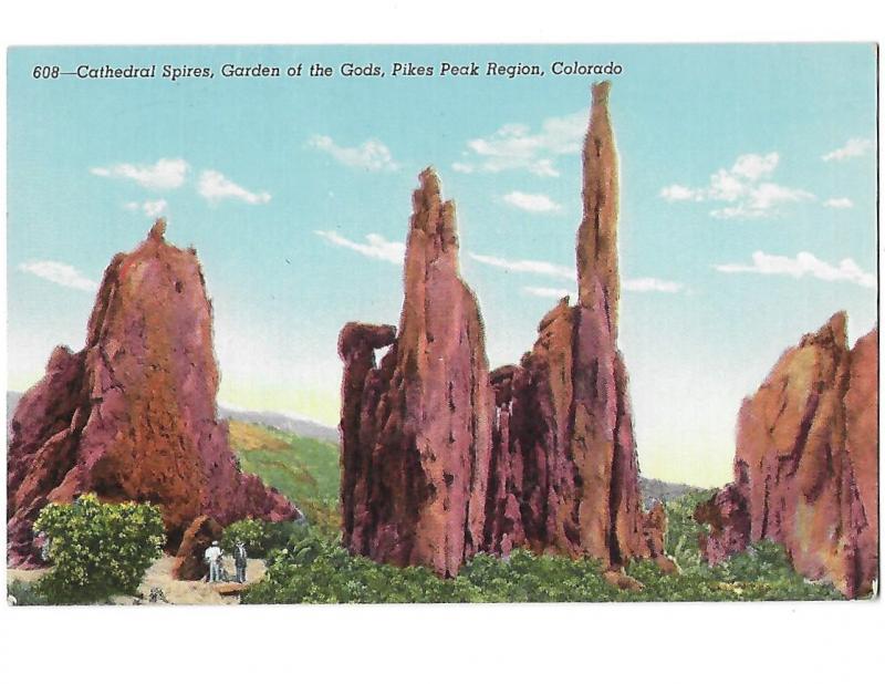 Cathedral Spires Garden of the Gods Colorado Two Men Left Corner