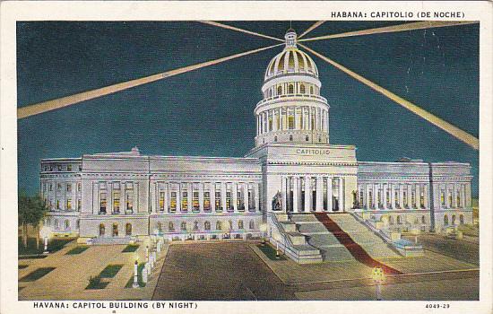 Cuba Havana Capitol Building At Night