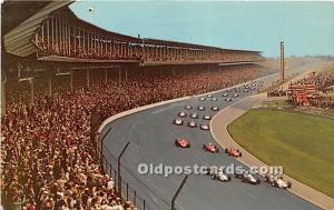 Old Vintage Auto Racing Postcard Post Card 500 Mile Race Indianapolis, Indian...