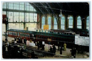 1909 Sullivan Square Terminal Interior Charleston Massachusetts Vintage Postcard